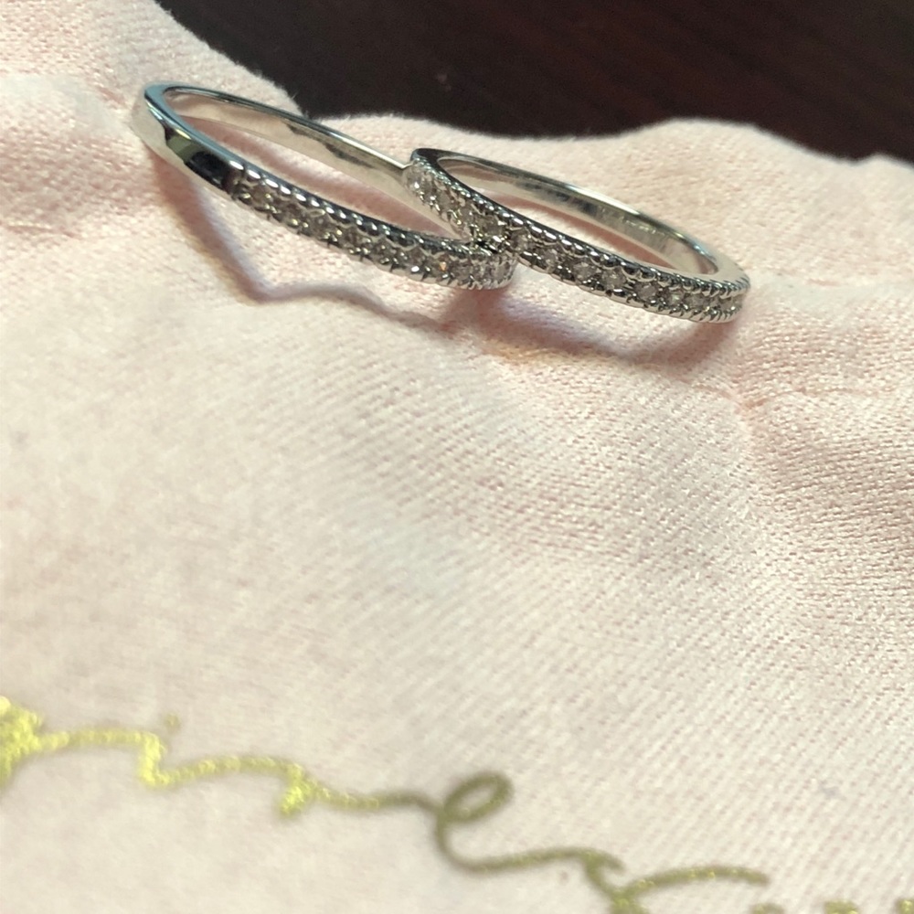 GIRLS CREW Classic Stacking Rings Silver with CZ